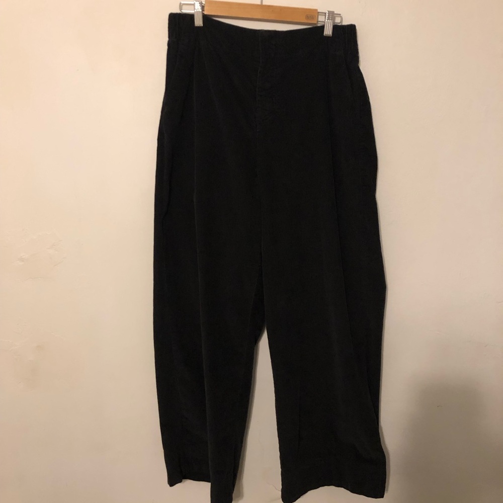 Pact Modern Corduroy Pants Wide Leg Thin Wale Elastic Waist In Back